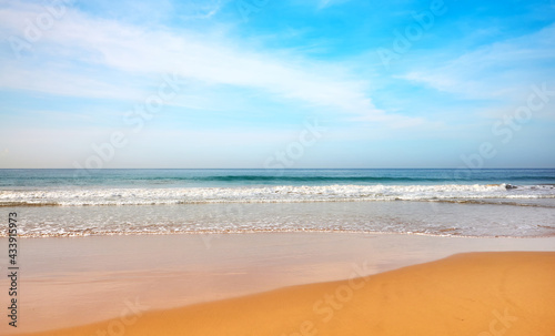 Pristine sandy beach on a beautiful sunny day. © MaciejBledowski