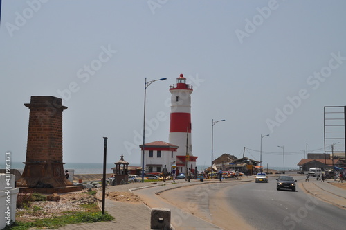 Lighthouse on the coast of Accra, Ghana. photo