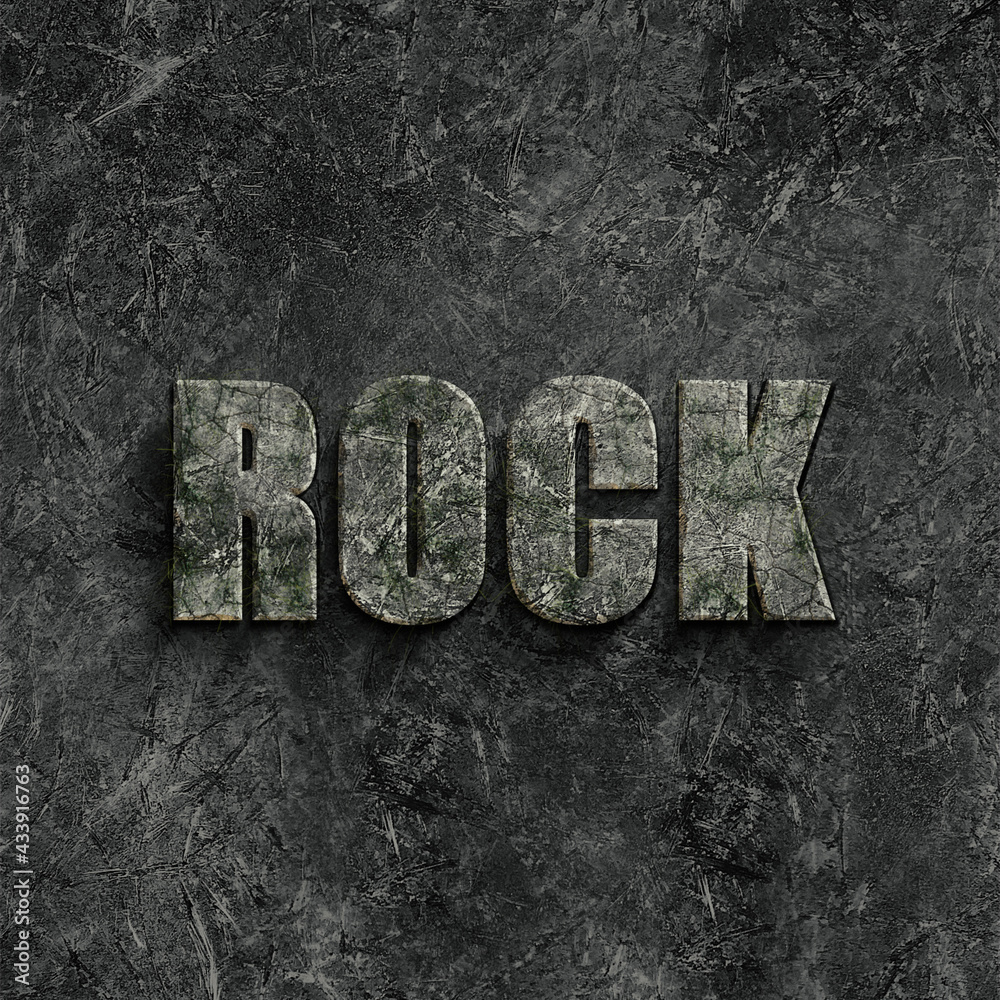 The word ROCK with stone texture background for poster, mockup wallpaper, banner, flyer, with space. 3d illustration. The word ROCK with stone texture background for poster, mockup wallpaper, banner, flyer, with space. 3d illustration.
