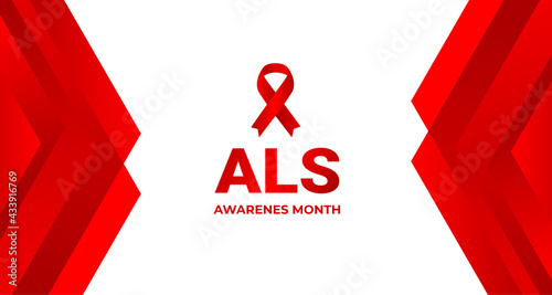 ALS (Amyotrophic lateral sclerosis) awareness month background.  ALS Awareness Month background. Amyotrophic lateral sclerosis. Annual campaign is held in May in United States. Vector illustration. photo
