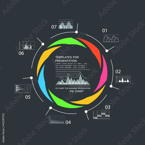 Pie chart for business presentation or processes