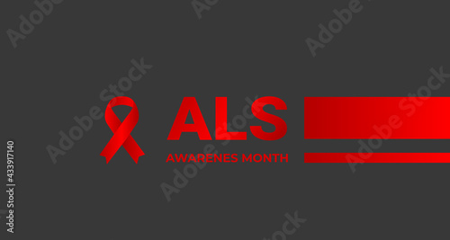 ALS (Amyotrophic lateral sclerosis) awareness month background.  ALS Awareness Month background. Amyotrophic lateral sclerosis. Annual campaign is held in May in United States. Vector illustration.