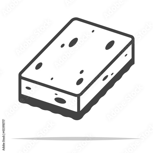 Kitchen sponge icon vector isolated