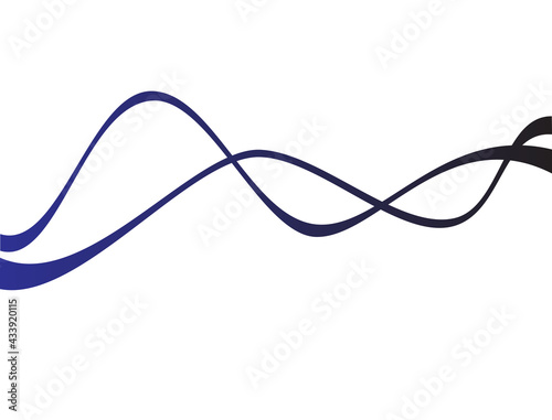 Wavy lines with blue and black gradations