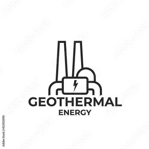 geothermal energy logo icon. eco, sustainable, renewable and alternative energy symbol