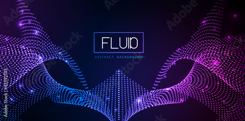 Modern minimal abstract fluid background. Neon disco party background