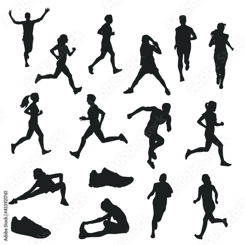 Crossfit Illustration Clip Art Design Scene. Sport Collection Silhouettes Icon Vector.