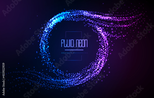 Modern neon abstract fluid background. Neon disco party background