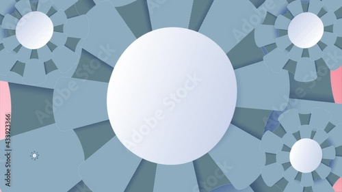 big and small circle flower on abstract pink background