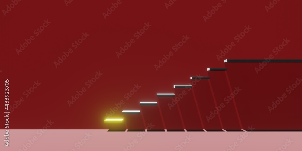 Obraz premium modern concrete staircase on concrete wall outside - industrial interior background template or career or growth concept , Abstract empty