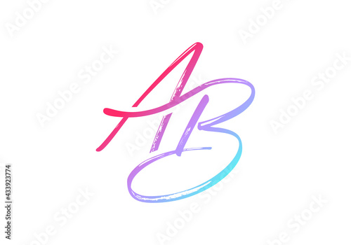 Initial monogram letter ab logo design templet. sign and symbol. Vector and Illustration. photo