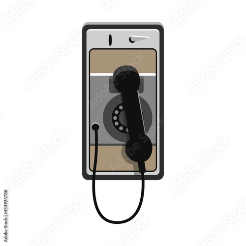 vintage classic payphone perfect for design project flat vector illustration
