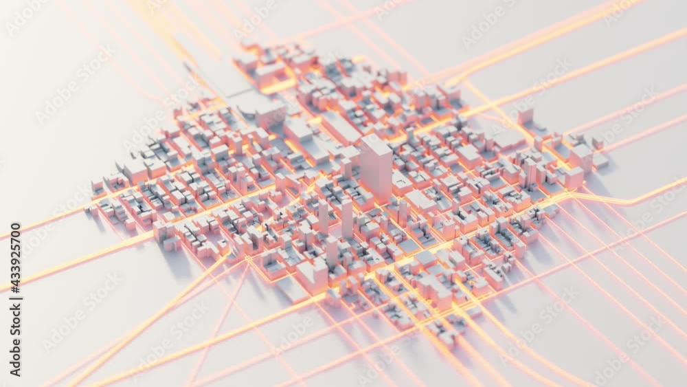 Techno mega city; urban and futuristic technology concepts, original 3d rendering