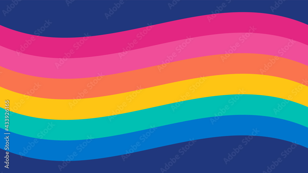 Retro Rainbow Wave Background Vector