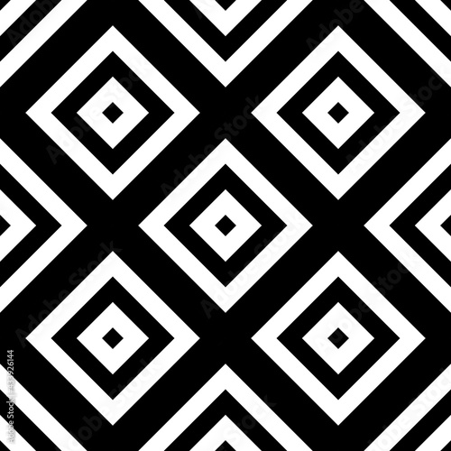 White and black ehombus shape. Vector and seamless diagonal squares make same pattern or wallpaper.