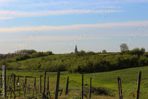 church behind the hill
