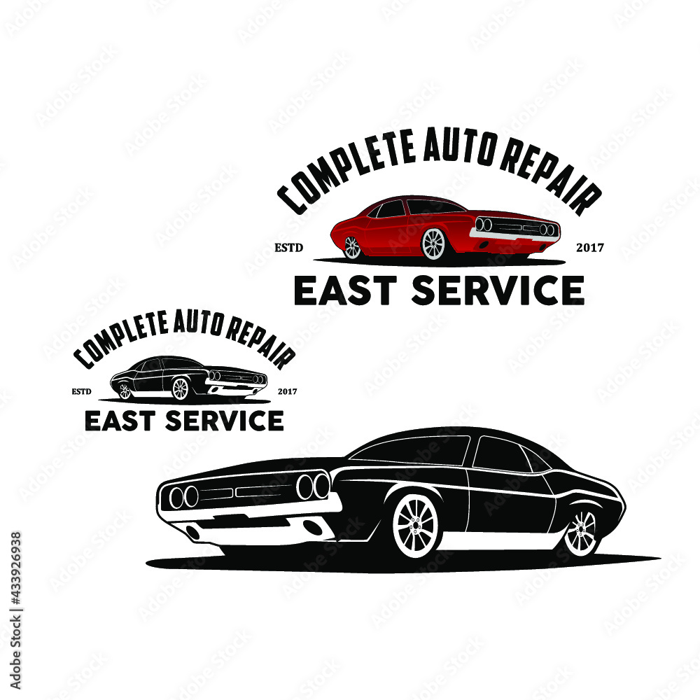 Obraz premium Complete auto repair logo vector