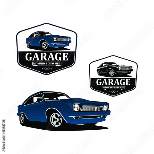 Garage restoration custom logo vector