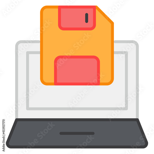 A trendy design icon of online floppy 