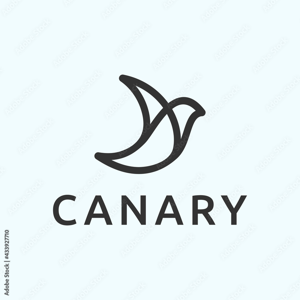 abstract canary logo. bird icon