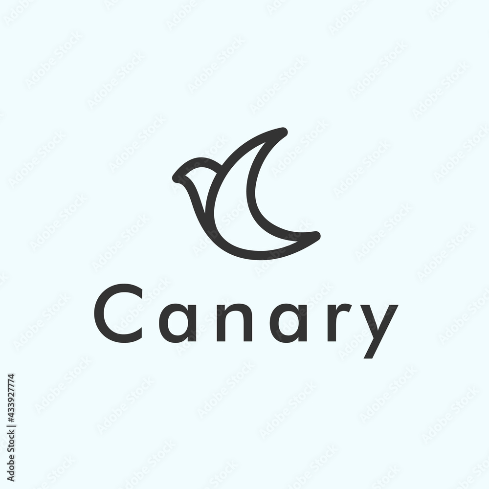 abstract canary logo. bird icon abstract canary logo. bird icon