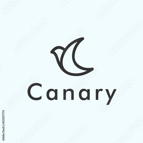 abstract canary logo. bird icon