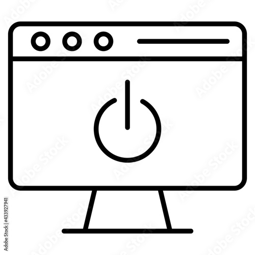 A trendy design icon of system shutdown