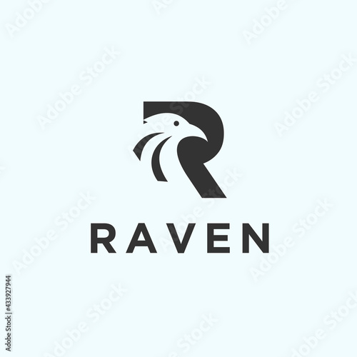 abstract crow logo. raven icon