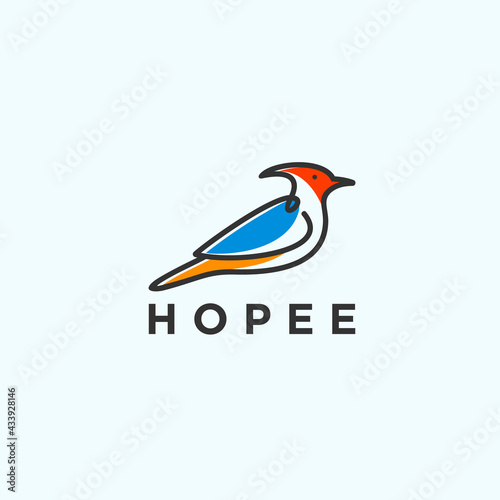 abstract woodpecker logo. bird icon