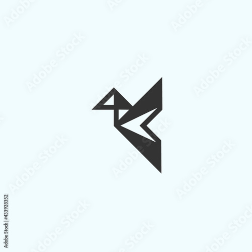 logo k abstract. geometric bird icon