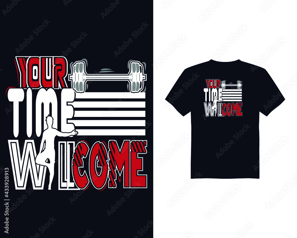 Fototapeta premium Best gym vector t shirt design