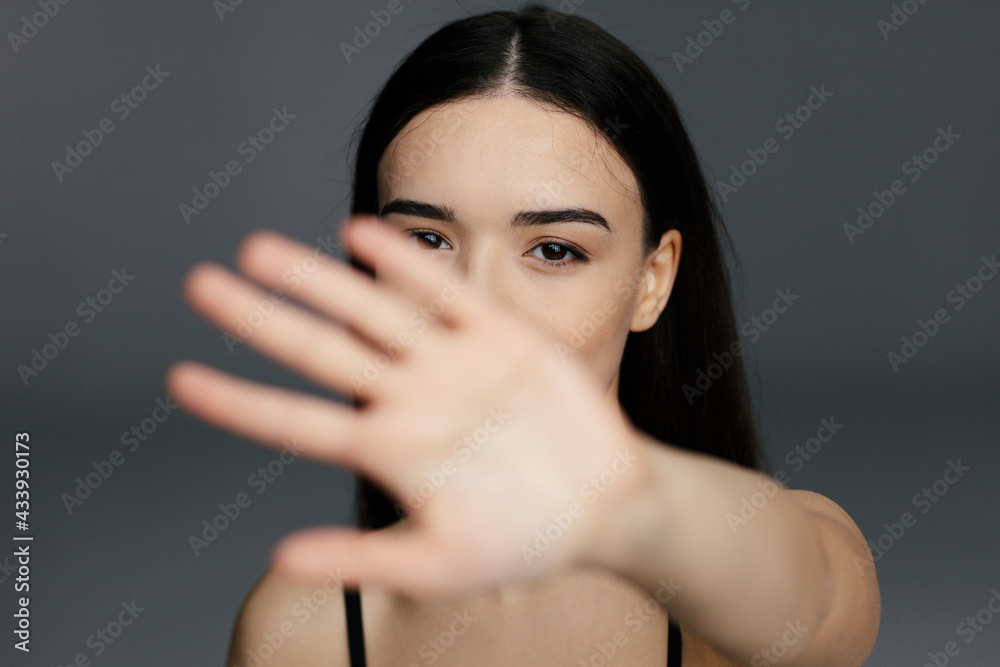 Young beautiful glamour woman face Young beautiful glamour woman face