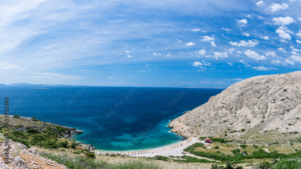 Stara Baska Küste auf der Insel Krk in Kroatien mit der 