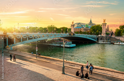 Embankment near bridge photo