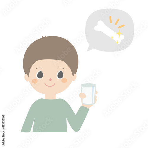 Boy with a glass of milk