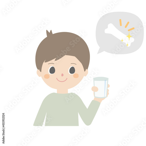 Boy with a glass of milk