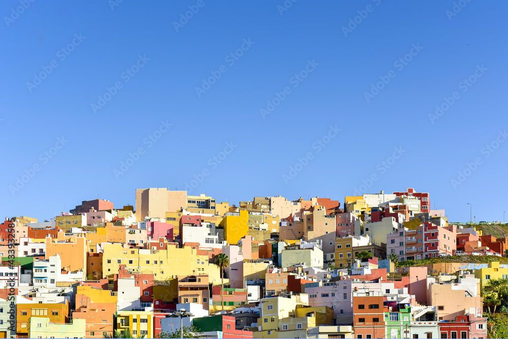 coloful houses in the sun 