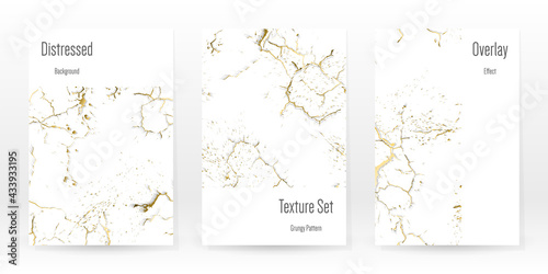 Elegant Gold Texture Set. Marble Business Card.