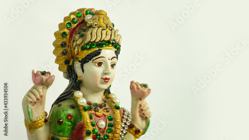 Fototapeta Naklejka Na Ścianę i Meble -  Beautiful cute statue of hindu godees Maha Laxmi statue image