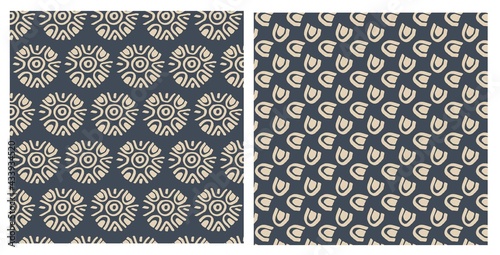 set of 2 geometric patterns, fully editable vectors