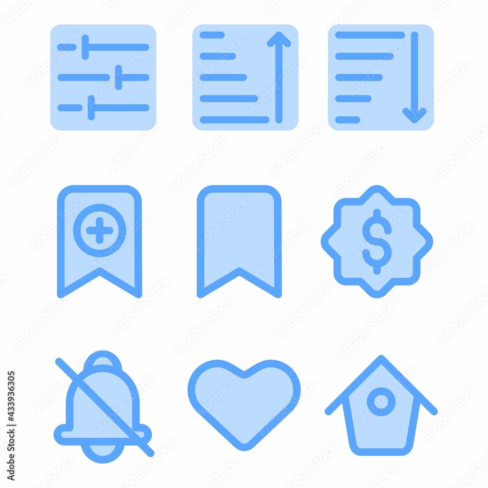 essentials icon set with blue style for banner essentials icon set with blue style for banner