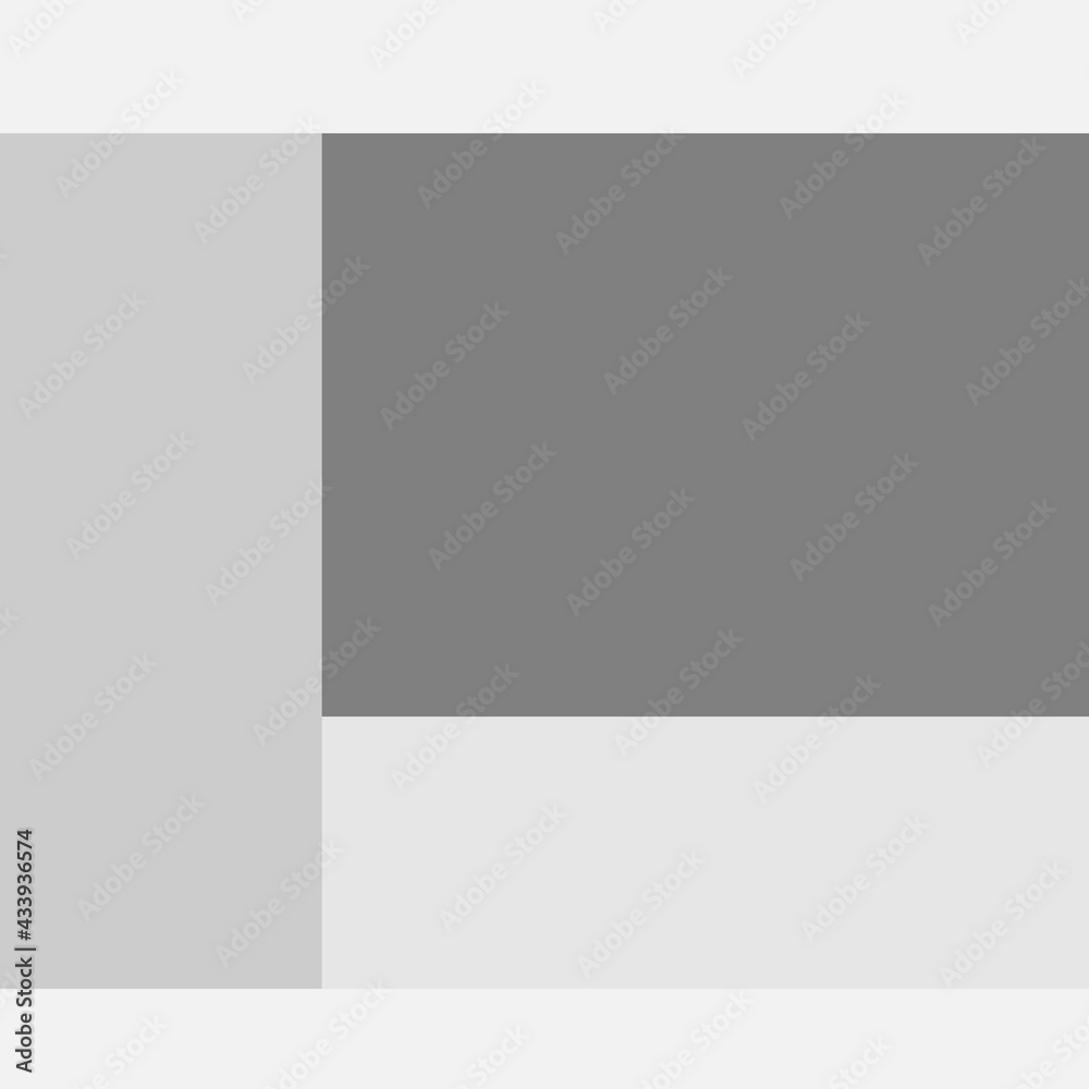 On a gray background, rectangles of different sizes and colors.