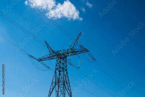 Electrcity lines in blue skies