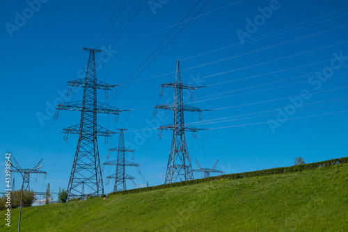 Electrcity lines in blue skies