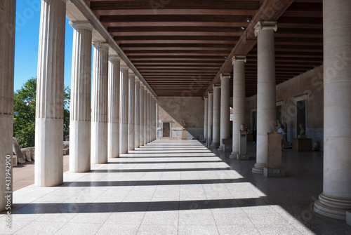 Athens, Greece May 2021: The archaeological site of the Ancient Market of Athens.