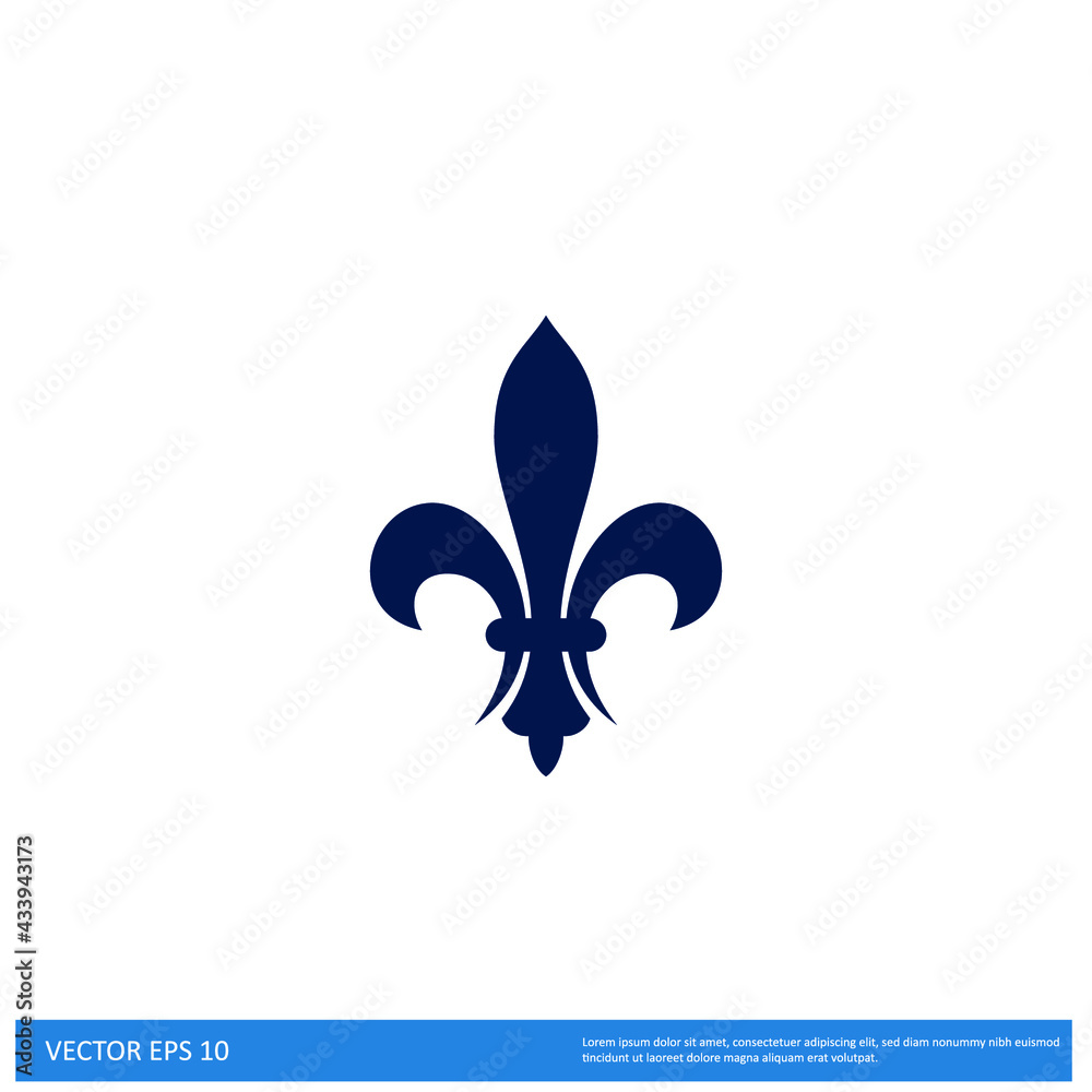 fleur de lis heraldic icon vector illustration logo template