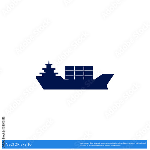 cargo ship icon vector logo template