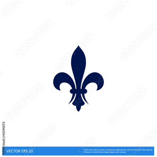 fleur de lis heraldic icon vector illustration logo template