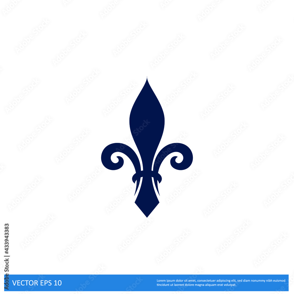 fleur de lis heraldic icon vector illustration logo template - obrazy, fototapety, plakaty 