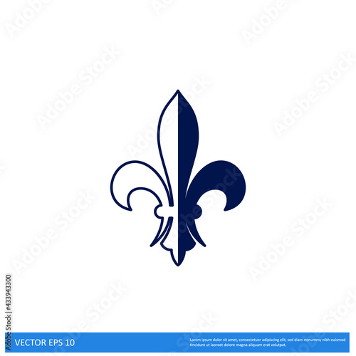 fleur de lis heraldic icon vector illustration logo template